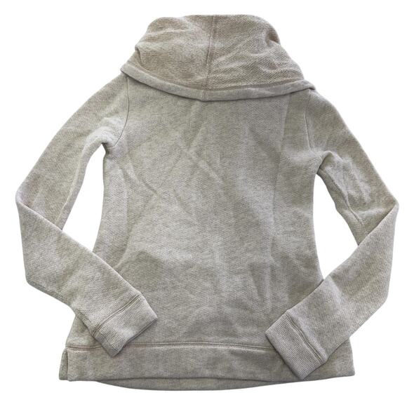 J.Crew Sweater Womens XS Petite Beige Cowl Funnel Neck Kangaroo Pocket E0856 - Picture 2 of 6